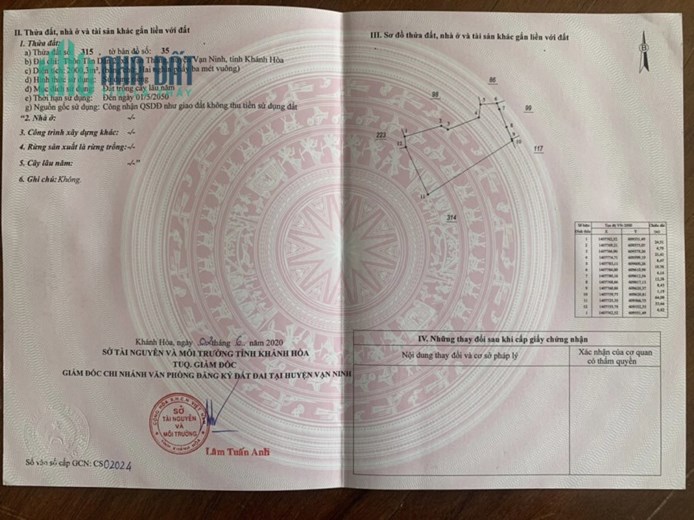 Bán đất BẮC VÂN PHONG giá đầu tư 2,5tr/m² qh thổ
