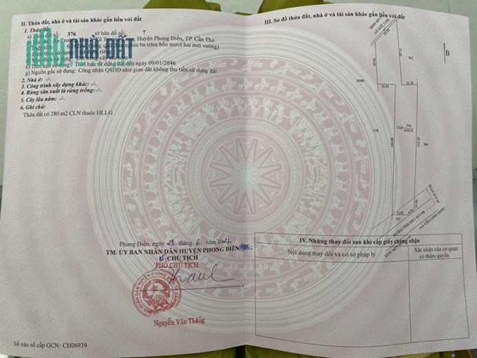 CHÍNH CHỦ BÁN LÔ ĐẤT RỘNG ĐẸP Ở XÃ TRƯỜNG LONG, PHONG ĐIỀN- MẶT TIỀN NGAY LỘ ĐT 926