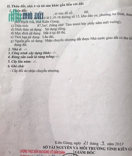 CHÍNH CHỦ bán nền 2 mặt tiền KDC An Bình, Tp Rạch Giá, Kiên Giang
