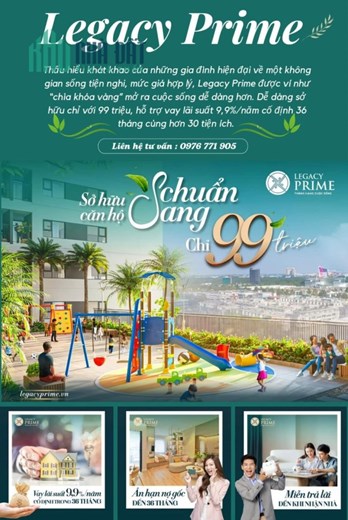 Căn hộ đa dạng diện tích từ 33 đến 60m2 giá chỉ từ 1tỷ, trả trước 100tr đến khi nhận nhà