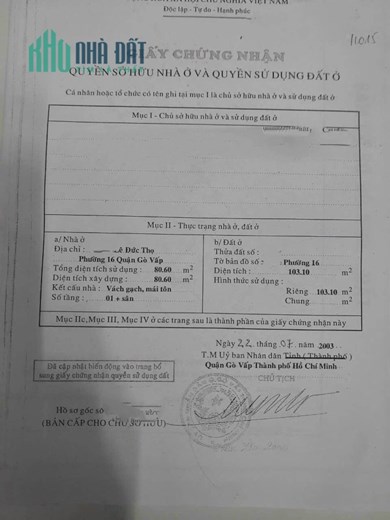 36tr/m2, Bán nhà 4.5x24M, CN 103m2, Lê Đức Thọ P16 Gò Vấp Chỉ 3.75 tỷ