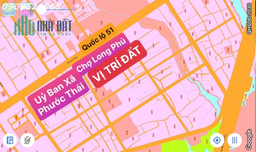 ĐẤT CHỢ LONG PHÚ PHƯỚC THÁI, DT 5x20, FULL THỔ, CẦN BÁN