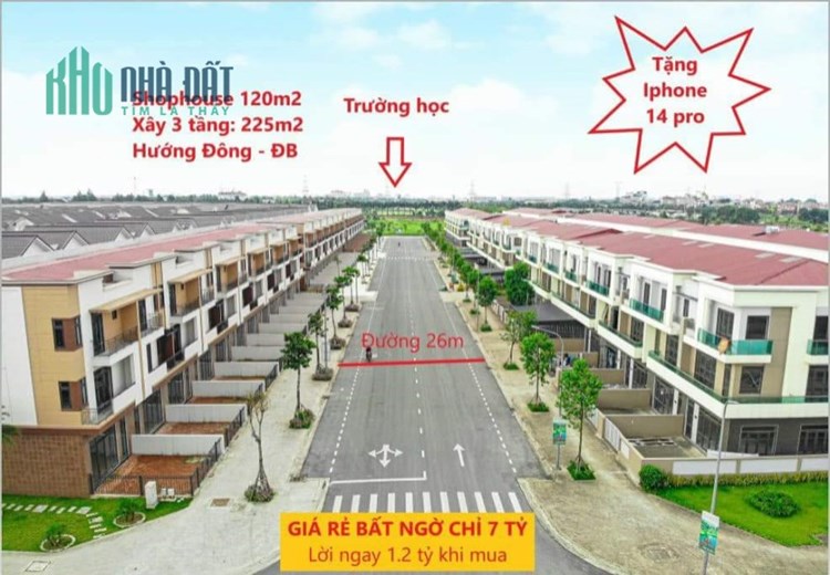 Nhà phố thương mại đường 26m tại Centa City Từ Sơn. Cơ hội sở hữu tuyệt vời tầm giá 6,5x tỷ