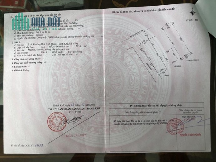 CHÍNH CHỦ BÁN CĂN NHÀ 3 Tầng Mặt Tiền Đường Hà Huy Tập - Thanh Khê - Đà Nẵng