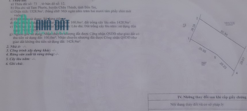 Bán 1521m2 đất CHÂU THÀNH, SHR, 3 tỷ. LH:0972858980, 0931407959.