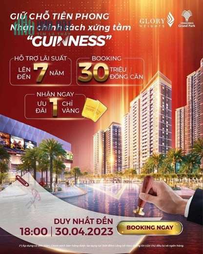 Nhanh Tay Booking Phân Khu Khu Cuối Cùng Glory Heights Vinhomes Grand Park Quận 9