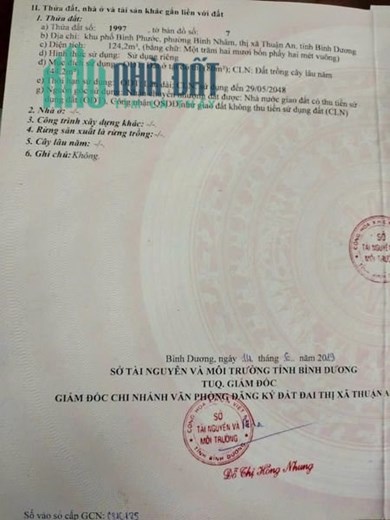 ĐẤT bán phường bình nhâm - tp thuận an