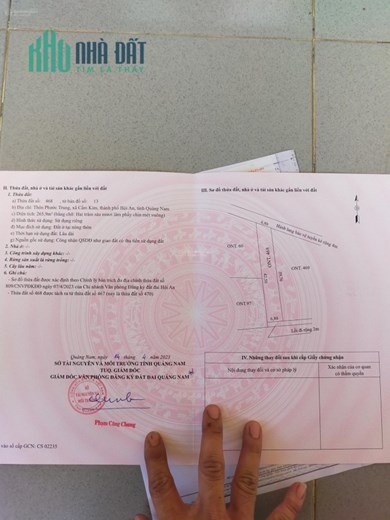 Chính chủ cần bán đất 100% full thổ cư, mặt tiền sông gần Cầu Cẩm Kim-  Hội An, Quảng Nam