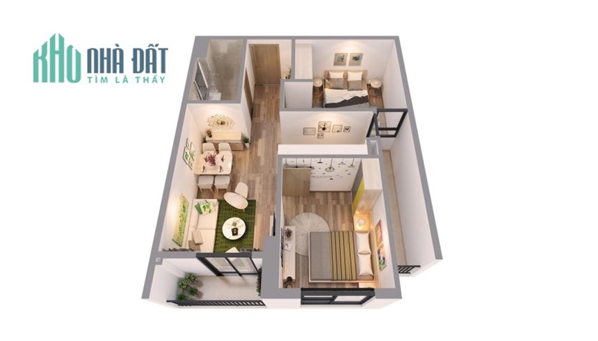 Bán căn chung cư 57.3m2 - 2PN Định Công, Hoàng Mai, giá 47.5 triệu/m2 bao sổ bao tên