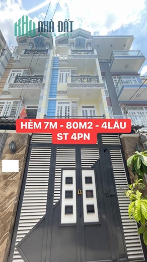 BÁN NHÀ HẺM 7M HƯƠNG LỘ 2 BÌNH TÂN - 80M2 4 LẦU ST - 4PN - NHÀ MỚI CHỈ 6.1 T.Ỷ TL.