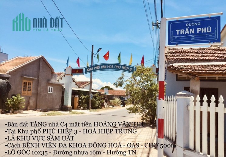 Nhà C4 Ngay góc Hoàng Văn Thụ, Phú Hiệp,KDC Sầm Uất, Đường nhựa 16m, Ra Biển 1km