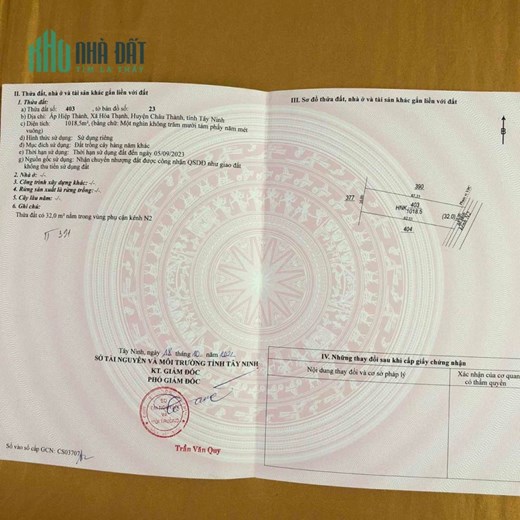 Cần bán 2 lô đất ở Hoà Thạnh Châu Thành Tây Ninh