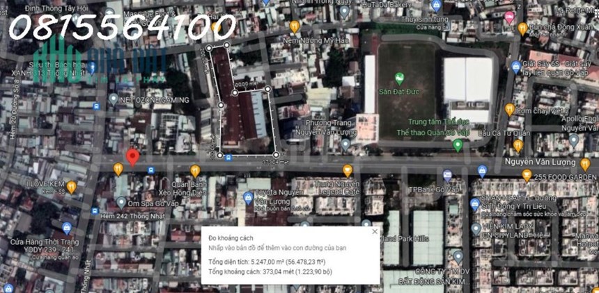 Cần cho thuê 5000m2 góc 3MT Nguyễn Văn Lượng. Phường 16, Gò Vấp. đối diện Lotte Mart, góc Thống