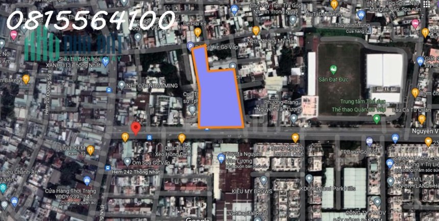 Cần cho thuê 5000m2 góc 3MT Nguyễn Văn Lượng. Phường 16, Gò Vấp. đối diện Lotte Mart, góc Thống