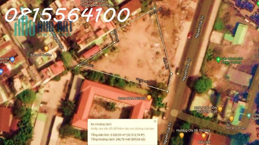 Bán nhanh 2.873m2 Mặt tiền Nguyễn Gia Trí, Phường 25, Bình Thạnh - giá bán 260 tỷ.