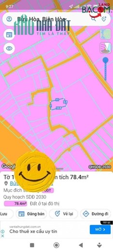 Bán lô đất giá cực rẻ gần chợ Đồn p.Bửu Hòa 78m2 SHR thổ cư 100%, hẻm ô tô
