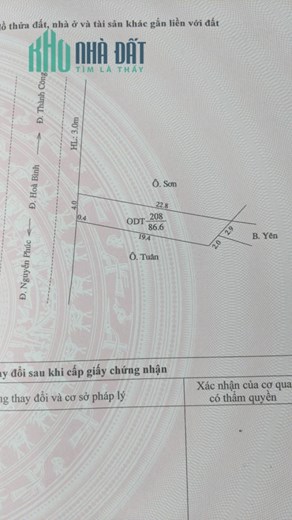 Chính chủ cần tiền bán nhanh  lô đất Tại Mặt đường Hoà Bình – TP Yên Bái – Tỉnh Yên Bái
