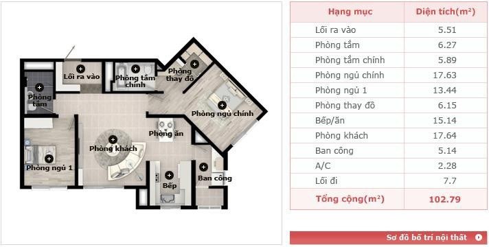 Bán căn góc 103m2, 2PN chung cư cao cấp Huyndai Hillstate Hà Đông - Full đồ - sẵn sổ - nhỉnh 3 tỷ