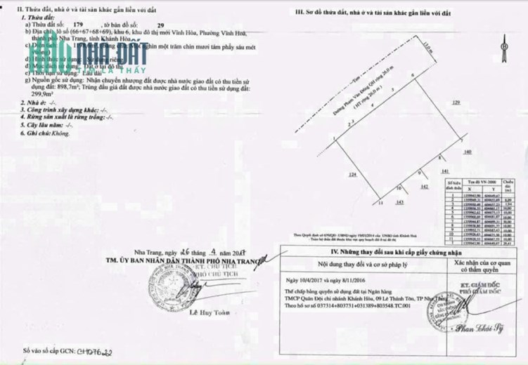 Bán đất mặt tiền đường Phạm văn Đồng Nha Trang