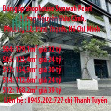 Bán gấp shophouse Sunwah Pearl Đường Nguyễn Hữu Cảnh, Phường 22, Bình Thạnh, Hồ Chí Minh