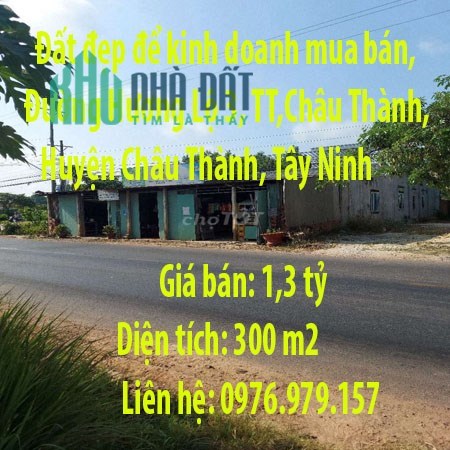 Đất đẹp để kinh doanh mua bán, Đường Hương Lộ 3, Thị trấn Châu Thành, Huyện Châu Thành, Tây Ninh