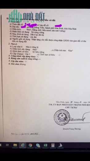 Cần bán nhà tại ngõ 544, đường Cù Chính Lan, phường Đồng Tiến, Tp. Hòa Bình