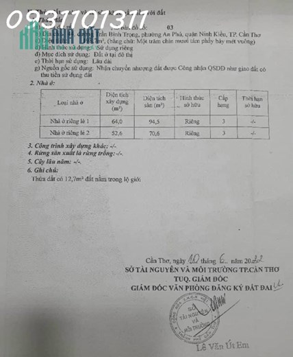 Bán Nhà số 44 Trần Bình Trọng, P. An Phú, Q. Ninh Kiều. TPCT. Giá 16 tỷ