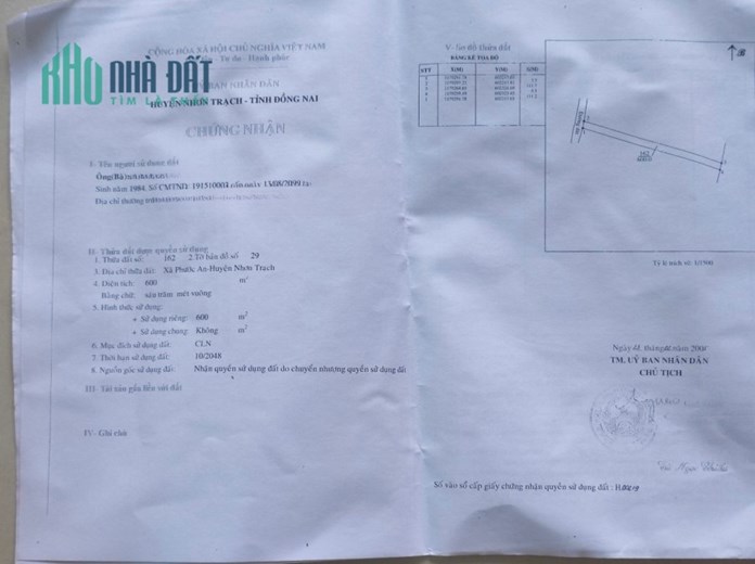 Chính chủ cần Bán lô đất đường Hùng Vương, Phước An, Nhơn Trạch