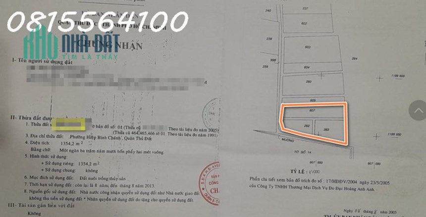 Bán 1350m2 đất nông nghiệp Hiệp Bình, HBC, Thủ Đức. Phù hợp chuyển lên thổ cư xây siêu biệt thự,