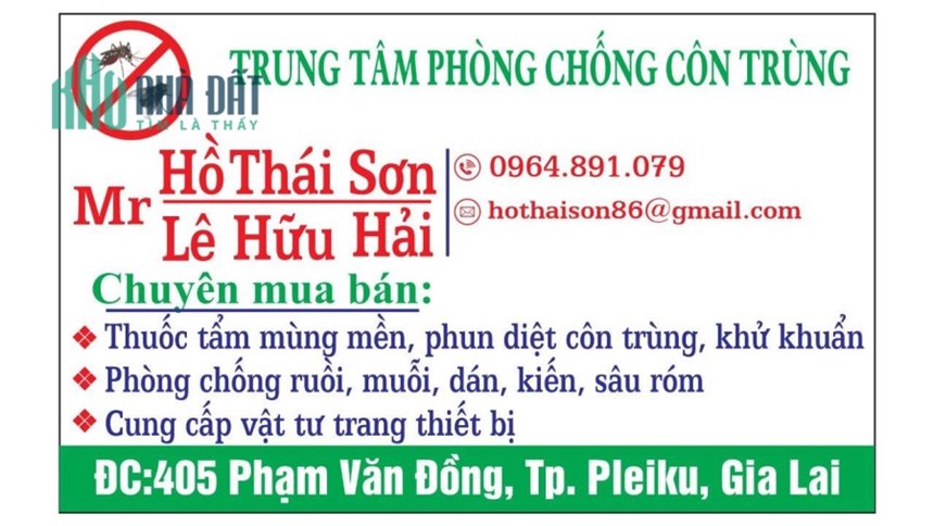 TRUNG TÂM PHÒNG CHỐNG CÔN TRÙNG Khu vực PleiKu – Gia Lai