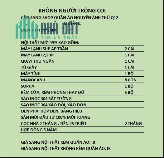 CẦN SANG NHƯỢNG LẠI SHOP QUẦN ÁO MỚI 99%