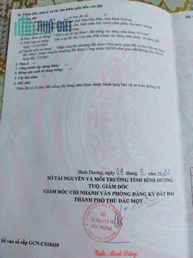 Bán 179,6m2 đất tại TDM Bình Dương, SHR, 2.39 tỷ. Lh:0382941231  0944882225