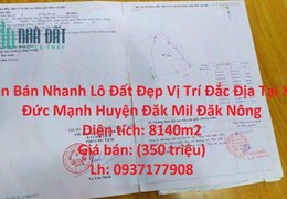 Cần Bán Nhanh Lô Đất Đẹp Vị Trí Đắc Địa Tại Xã Đức Mạnh Huyện Đăk Mil Đăk Nông