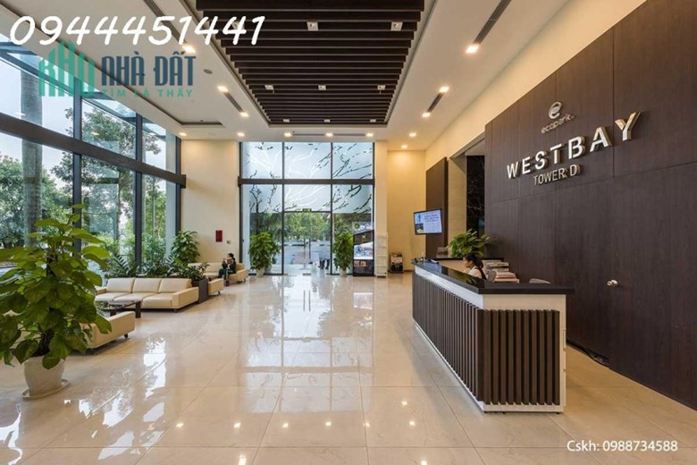Bán căn hộ tầng 12 Westbay Ecopark 55m2 tòa D, hướng Đông Nam