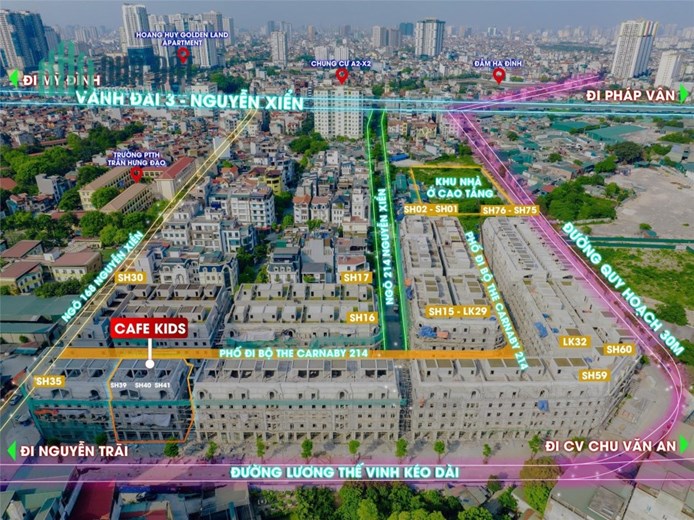 Nhà phố thương mại Nguyễn Xiển, 19 tỷ, 85m2, 6x14m 5,5 tầng, dự án Rue de Charme