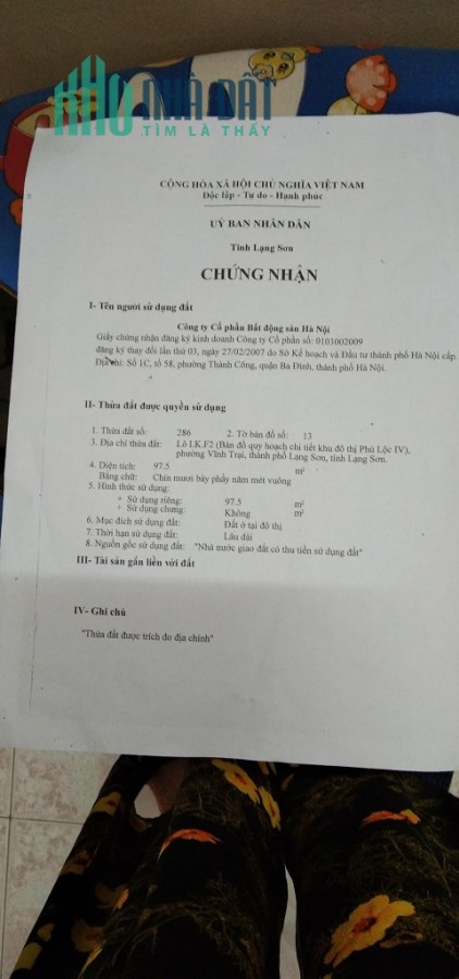 Cần Bán GẤP Căn Nhà Đẹp- Giá Rẻ Vị Trí Thành phố Lạng Sơn, Tỉnh Lạng Sơn