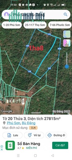 CHỦ CẦN BÁN NHANH LÔ ĐẤT Vị Trí Đẹp Tại xã Phú Sơn, huyện Bù Đăng, tỉnh Bình Phước.