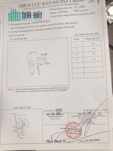 CHÍNH CHỦ Cần Bán Gấp Lô Đất Có Sẵn Nhà Cấp 4 Mặt Tiền Đường Tỉnh 826C