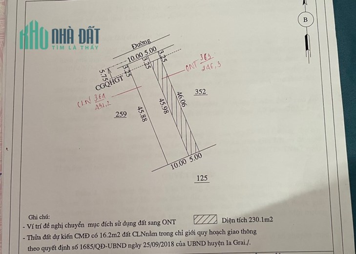 CẦN BÁN LÔ ĐẤT ĐẸP TẠI LÀNG BRENG 1 - XÃ IA DER - HUYỆN IA GRAI - TỈNH GIA LAI.