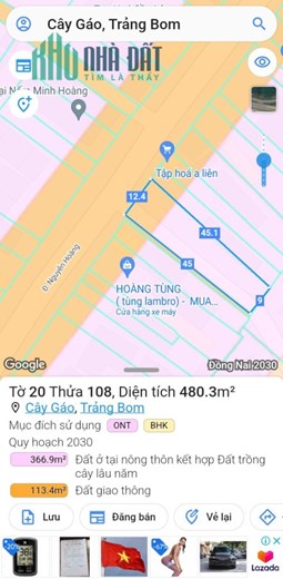 CẦN BÁN LÔ ĐẤT vị trí đẹp tại Trảng Bom, Đồng Nai