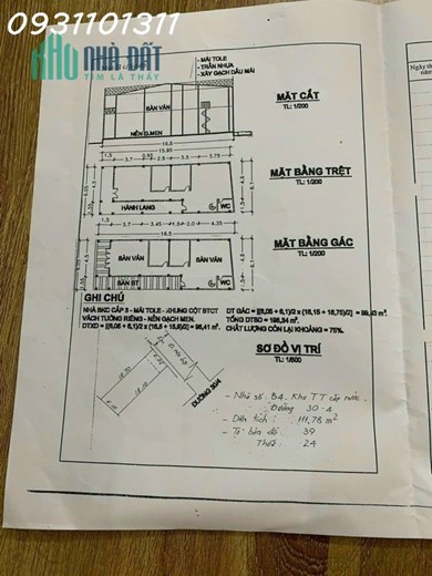 Bán nhà trệt trục chính KDC số 5 , đường 30/4 , phường Hưng Lợi