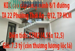 Cần bán nhà gốc 2 mặt tiền : KDC cao cấp song minh 8/1 đường TA 22 Phường Thới An , Q12, TP HCM