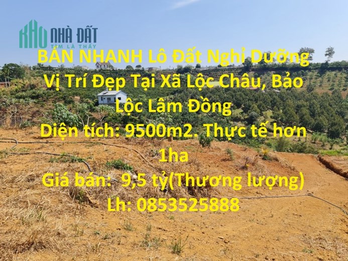 BÁN NHANH Lô Đất Nghỉ Dưỡng Vị Trí Đẹp Tại Xã Lộc Châu, Bảo Lộc Lâm Đồng