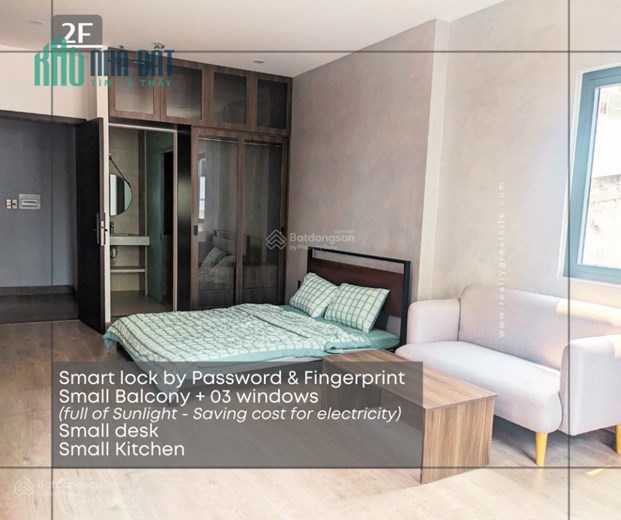 PHÒNG STUDIO 42m2, NỘI THẤT CƠ BẢN, MẶT TIỀN HỒ HẢO HỚN, CÔ GIANG, QUẬN 1