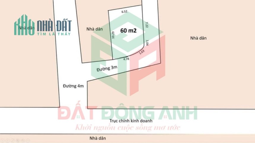 Bán lô góc 60m2 Đông Nhân Hải Bối Ô tô vào đất
