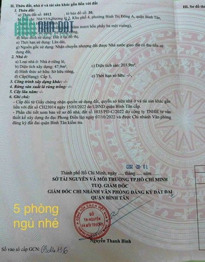 704/55/6 Hương Lộ 2,P.Bình Trị Đông aQ Bình Tân; 58,8 m2; giá 6,19tỷ