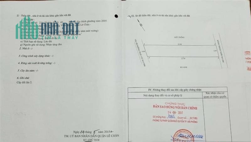 Bán lô đất cực đẹp mặt đường Trực Cát, diện tích 183m MT8m, GIÁ 65 tr/m gần Thiên Lôi