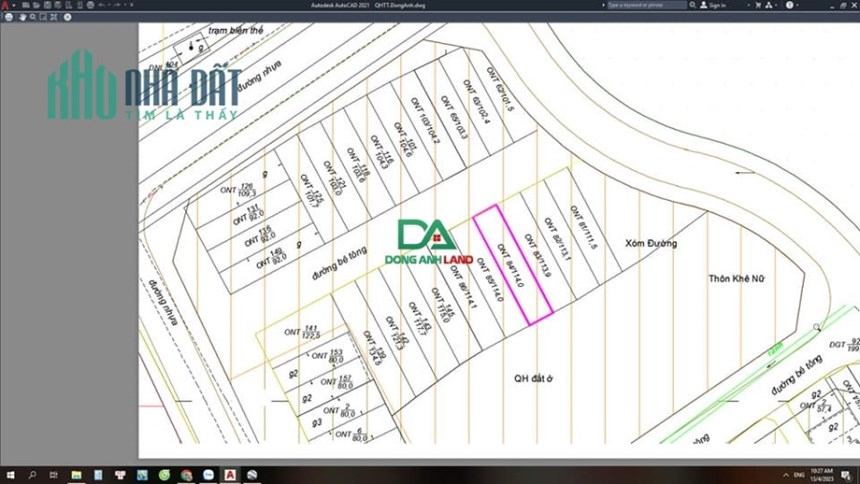 Chính chủ gửi bán lô đất đấu giá 103m² tại khu biệt thự Nguyên Khê, Đông Anh, Hà Nội.