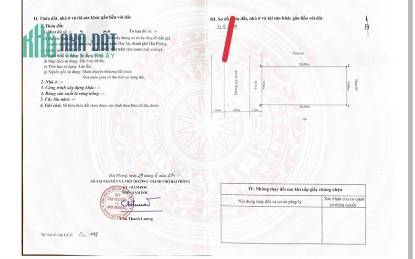 BĐ Bán lô đất biệt thự 180 M Nam Hải Hải An