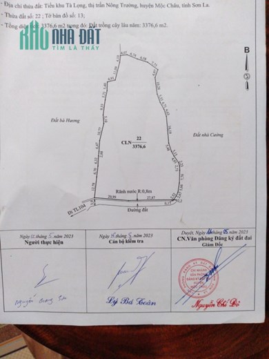 Chính chủ cần bán nhanh lô đất thuộc ngay ngã 3 TK Pa Khen 3, Thị trấn NT Mộc Châu, Huyện Mộc Châu,